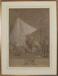 Antiker Druck des französischen Graviers Nicolas de Launay ...