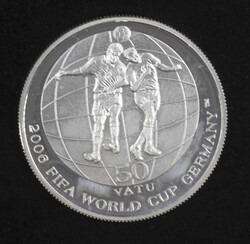 Vanuatu, 50 Vatu, Fußball-WM 2006, BRD. Auflage 25.000, 925er Silber ...