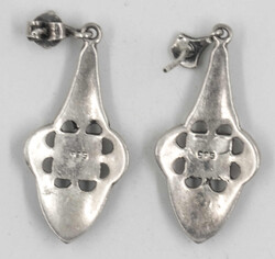 Jugendstil-Ohrringe, gepunzt mit 925er Silber, besetzt mit Markasiten ...