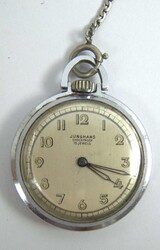 Taschenuhr Junghans, mechanisch, Funktion geprüft. Mit Uhrenkette