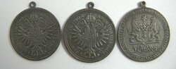3 Medaillen aus Metall, dabei 5 Gulden Danzig