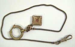 Uhrenkette mit Anhänger, um 1910, Länge ca. 40 cm  Automatically ...