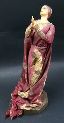antike Puppe, Kopf und Hände aus Wachs, eine Hand bestossen, Kleid ...