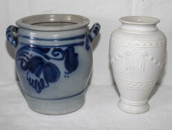 Scheurich Keramikvase, Höhe: ca. 27 cm. Dazu Salzglasur - Topf, ...