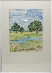 Gunther Karl, Mannheim, Aquarell, hinter Glas gerahmt. Maße: ca. 71 ...