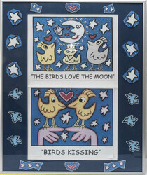 James Rizzi, Kunstdruck, "The Bird love the moon" und "Bird kissing", ...