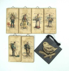 Six ceramic wall plaques, 1950s/1960s "Metiers du Vieux Paris". The ...