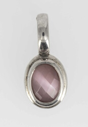 Anhänger aus 925er Silber, besetzt mit einem rosafarbenen ...