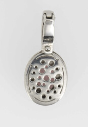 Anhänger aus 925er Silber, besetzt mit einem rosafarbenen ...