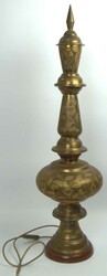 Decorative brass table lamp in an oriental style. Handmade, artfully ...