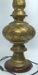 Decorative brass table lamp in an oriental style. Handmade, artfully ...