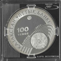 Kasachstan 2011, 100 Tenge - Silbermünze "Olympische Spiele in Sochi ...