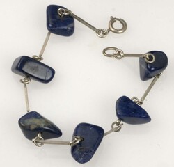 Armband, 800er Silber, mit Lapislazuli besetzt. 800er Punze. Länge ...