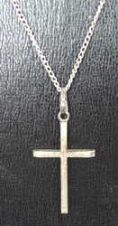 Necklace with cross pendant, 925 sterling silver. Length approx. 50 cm