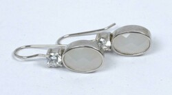 Earrings, 925 sterling silver, set with gemstone