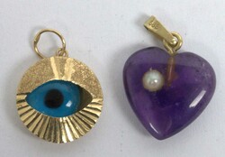 2 Anhänger, 585er Gelbgold, verschiedene Modelle