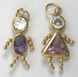 2 Anhänger/Charms, 585er Gelbgold