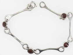 Armband, 925er Silber, besetzt mit Karneol. Länge ca. 19 cm  ...