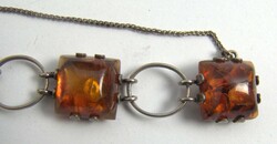 Armband, 835er Silber, besetzt mit Bernstein. Verschluß defekt.  ...