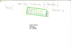 DDR Tauschsendung mit "BRD" hier Rücksendung mit Rückseitigen ...