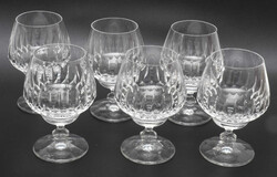 Sechs Kristall Cognac - Schwenker, geschliffen. Höhe: ca. 12 cm