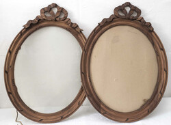 Zwei Holzrahmen, oval, Jugendstil, Höhe: ca. 66 cm, Breite: ca. 48 ...