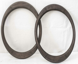 Zwei Holzrahmen, oval, Jugendstil, Höhe: ca. 66 cm, Breite: ca. 48 ...