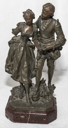 Rancoulet, Bronzefigur auf Marmorsockel, tanzendes Paar, Höhe: ca. ...