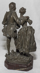 Rancoulet, Bronzefigur auf Marmorsockel, tanzendes Paar, Höhe: ca. ...