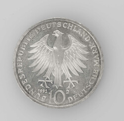 BRD 1990 D, 10.- DM - Silbermünze, "Orden Pour Le Merite", Jaeger ...