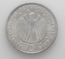 BRD 2005, 10 Euro - Silbermünze "Fußball WM 2006", Silber 925, ...