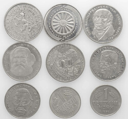 BRD, Lot Münzen, dabei 5 x 5 DM - Gedenkmünzen, 2 x 2 DM und 2 x 1 ...