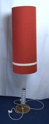 Vintage Space Age Stehlampe, 1970er Jahre, roter Stoffschirm und ...