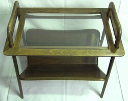 Teewagen/Servierwagen, 1950/60er Jahren, Holz, mit Glasplatte. Mit ...