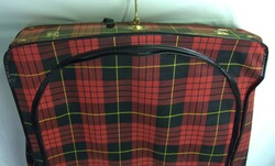 Vintage Kleidersack, rot/schwarz/gelb kariert. Gebrauchter recht ...