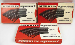 Märklin Sprint, gebogenes Fahrbanstück 45°, 1241. 3 Packungen in ...