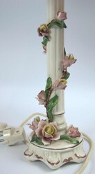 Vintage table lamp in a classic/romantic style. Wavy pink fabric ...