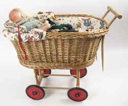Lot of doll accessories from an estate sale, consisting of a doll's ...