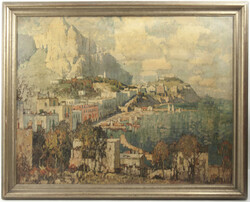 Druck, italenischer Hafen, gerahmt. Maße mit Rahmen; Höhe ca. 181 ...