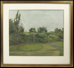 Werner BRAND (1933 - 2021) Pastell auf Papier "Hügelige Landschaft" ...