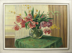 Karl Drissler, Pfälzer Maler, Öl auf Leinwand, Blumenstilleben, ...