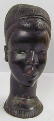 afrikanische Holzskulptur / Büste handgeschnitzt aus dunklem ...
