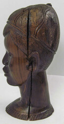 afrikanische Holzskulptur / Büste handgeschnitzt aus dunklem ...