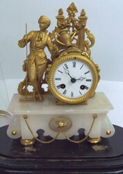 French mantel or table clock "Figure of a gentleman in traditional ...
