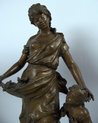 Hippolyte Moreau (1832-1927), patinierte Bronzeskulptur Retour Du ...