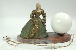 French table lamp, 1920s, depicting a woman with a dog, on a marble ...