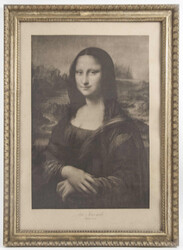Lithographie Mona Lisa, hinter Glas gerahmt. Maße mit Rahmen: Höhe ...