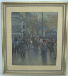 Carl BÖSSENROTH (1863-1935) Ölgemälde auf Platte "Stadtimpression ...