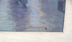 Carl BÖSSENROTH (1863-1935) Ölgemälde auf Platte "Stadtimpression ...