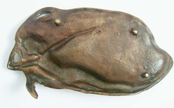 Antike Bronze-Schmuckablage im Jugendstil: Akt einer Meerjungfrau ...